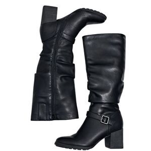 Naturalizer Soul Frost Faux Leather Gothic Tall Knee High Boots Size 8.5 Black